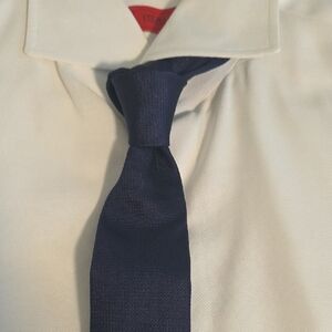 Hermes Formal Silk Tie, Blue, Metallic Horse, Hand-sewn